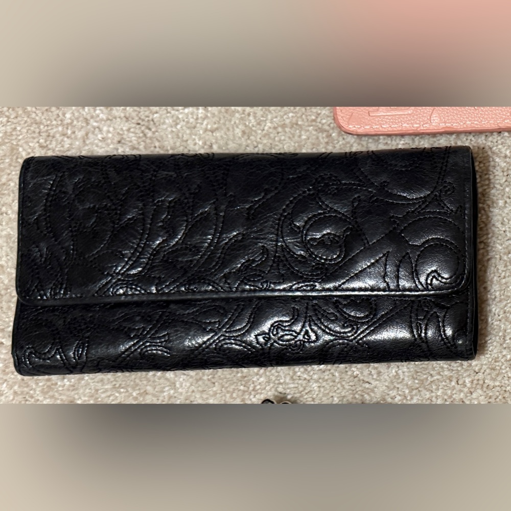 HOBO International Sadie Wallet in Black Leather coin